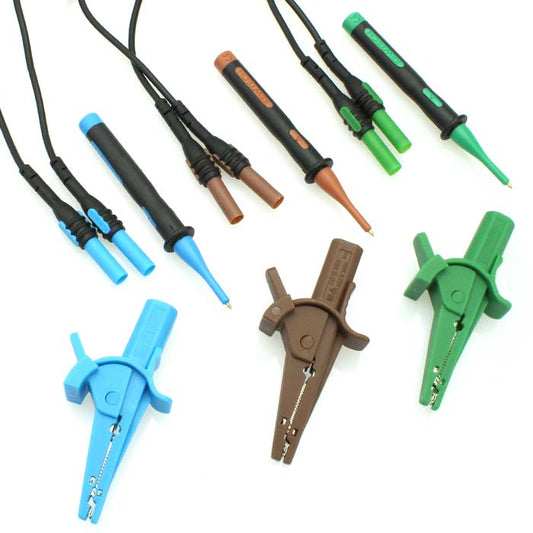 Kewtech electrical test lead set with probes and crocodile clips for electricians