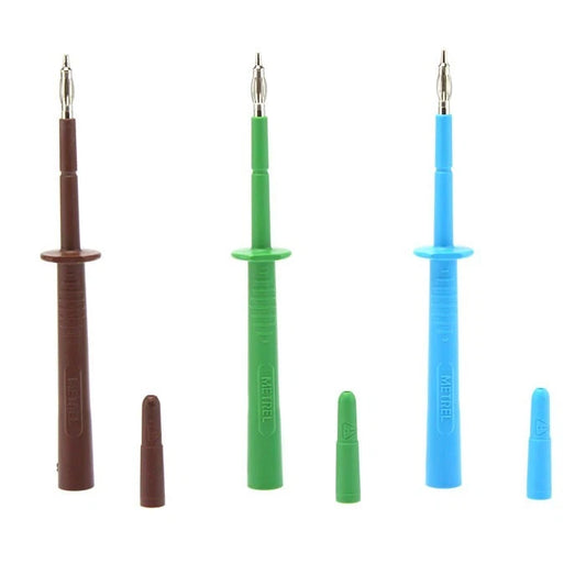 Metrel test probes with interchangeable tips for electrical testing