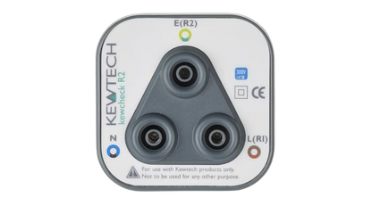 Kewtech Kewcheck R2 socket testing adapter with universal 4mm test lead connections for fast and secure electrical testing