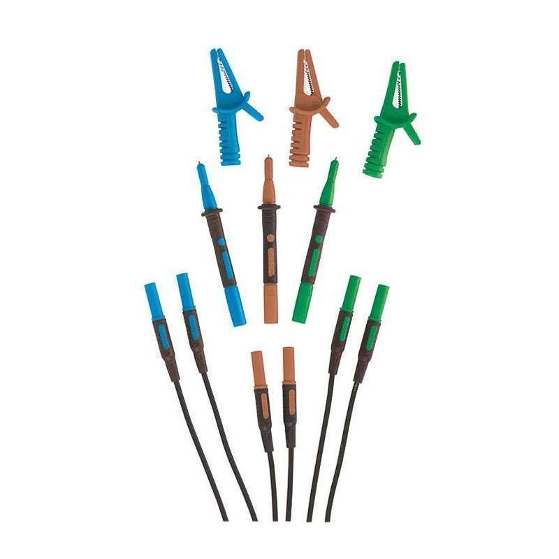 Kewtech ACC065 3-Wire Test Leads + Tip-Clip (Bundle)
