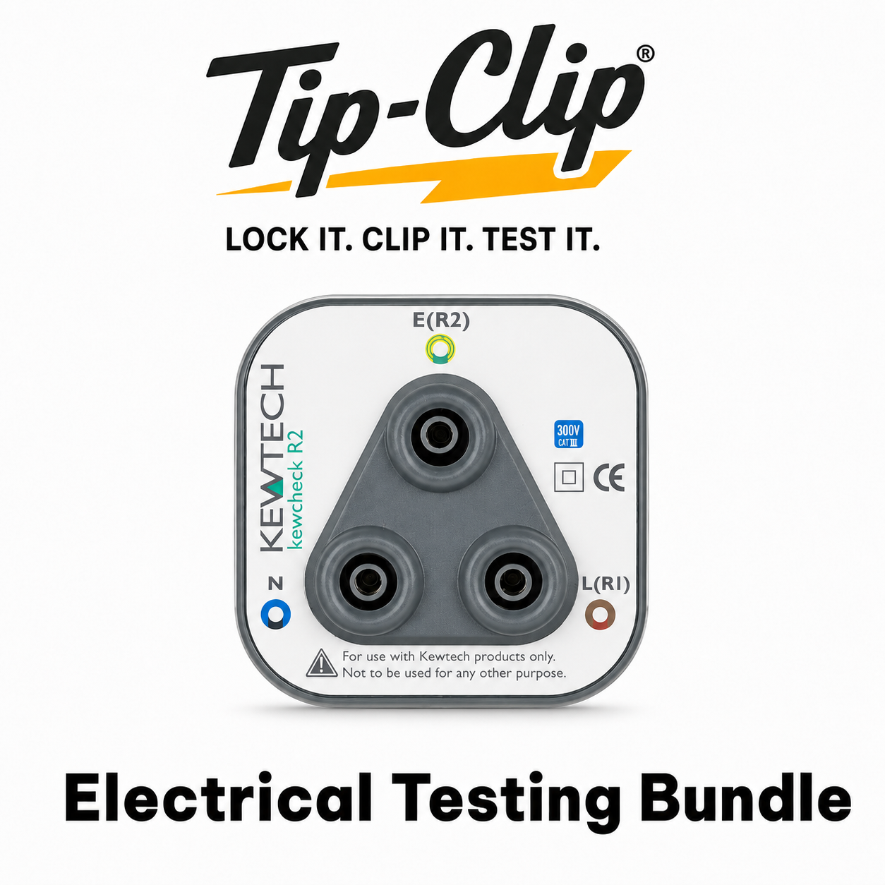 Kewtech Kewcheck R2 socket testing adapter for fast and secure electrical testing with universal 4mm test lead connections