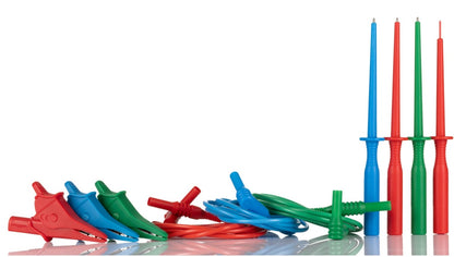 Megger 1014-291 MFT Multifunction Test Leads (Non-Fused 3 Wire Set) + Tip-Clip Holder (Bundle)