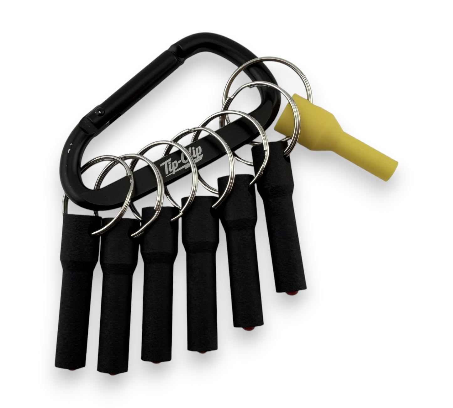 Tip-Clip test probe holder keyring holding electrical test probes for electricians