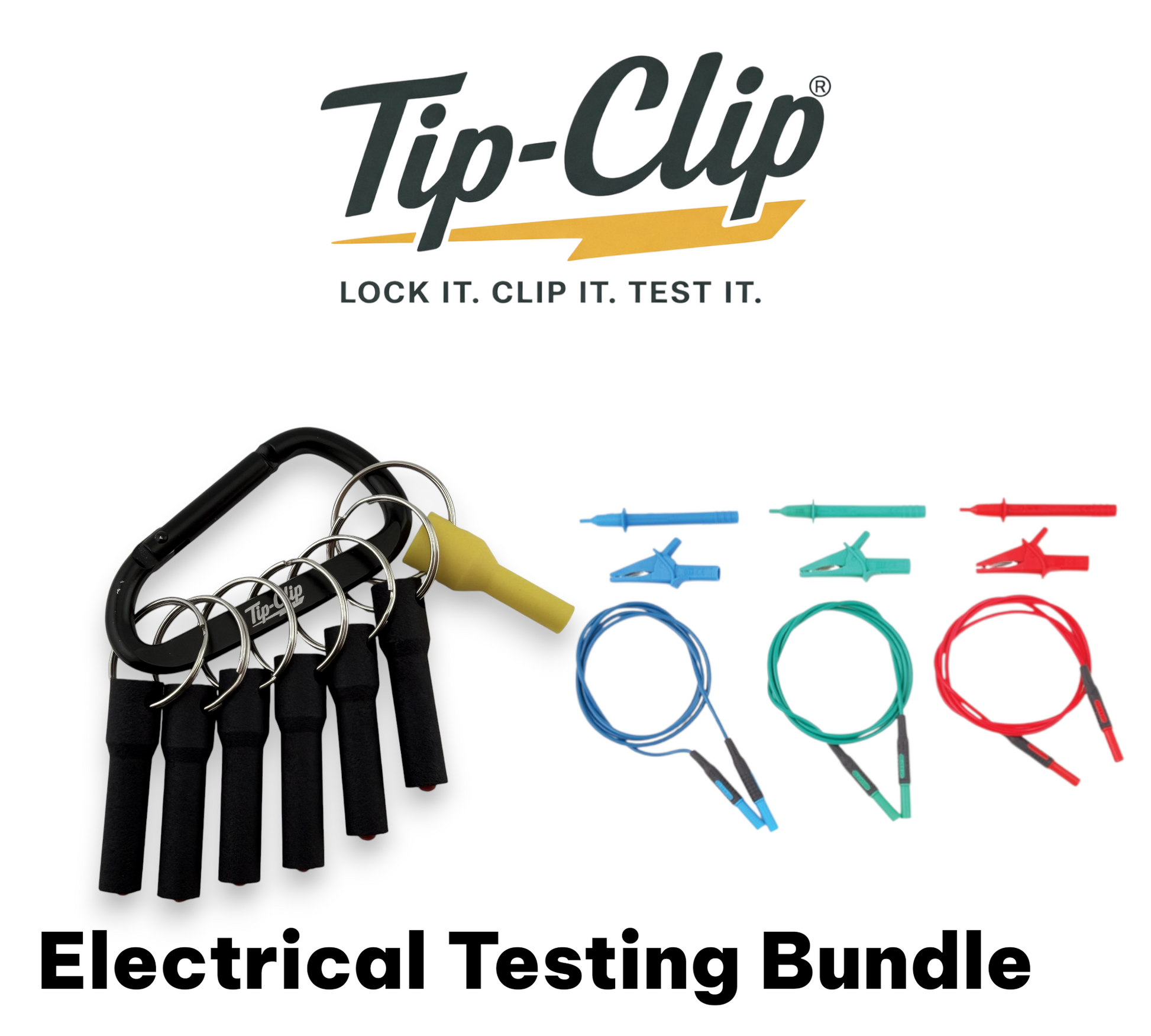 Electrical testing bundle with Tip-Clip probe holder and Martindale TL36 test leads